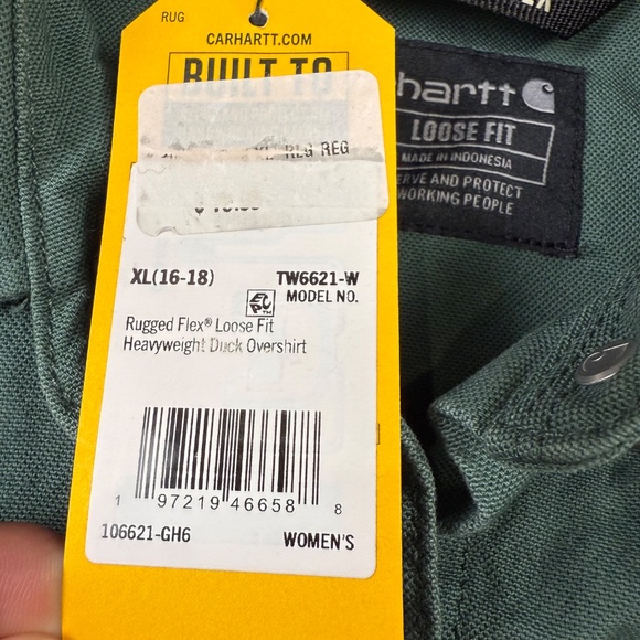 Carhartt Rugged Flex Women's Duck Canvas Overshirt Size XL NWT Green, OUtdoors - Picture 7 of 13
